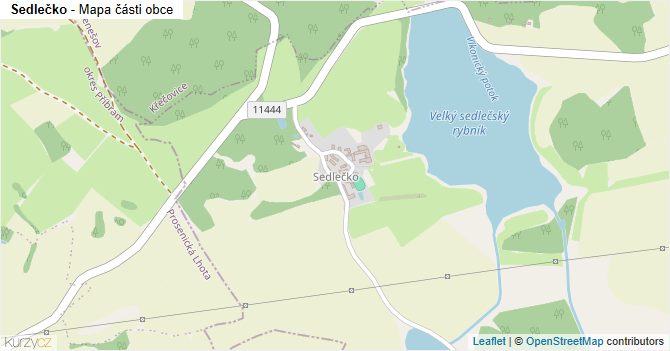 Sedlečko - mapa části obce