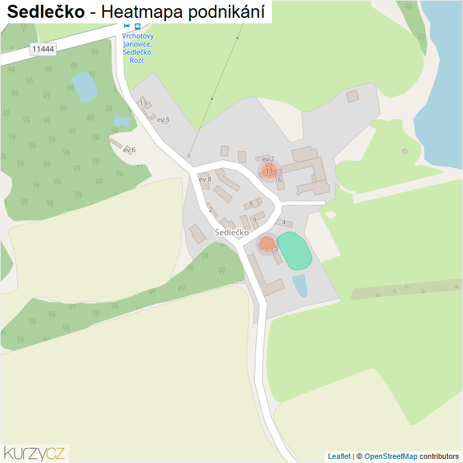 Mapa Sedlečko - Firmy v části obce.