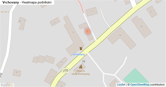Vrchovany - mapa podnikání