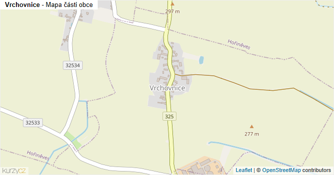 Vrchovnice - mapa části obce