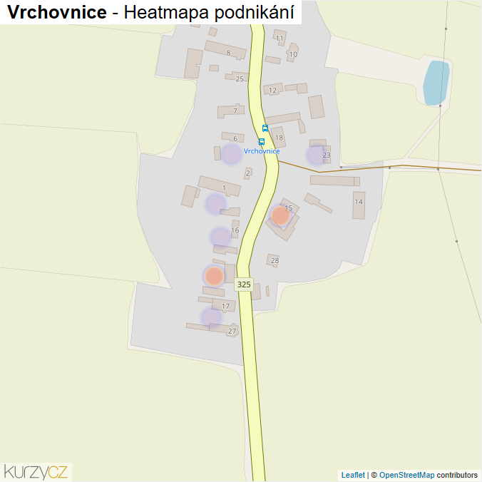 Mapa Vrchovnice - Firmy v části obce.