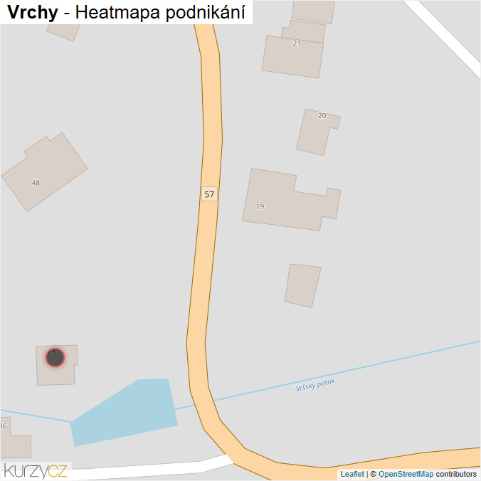 Mapa Vrchy - Firmy v obci.