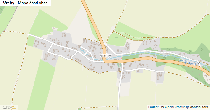 Vrchy - mapa části obce