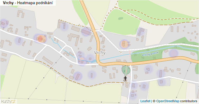 Vrchy - mapa podnikání