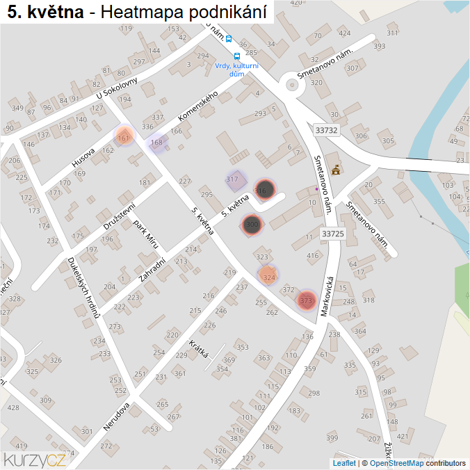 Mapa 5. května - Firmy v ulici.