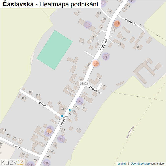 Mapa Čáslavská - Firmy v ulici.
