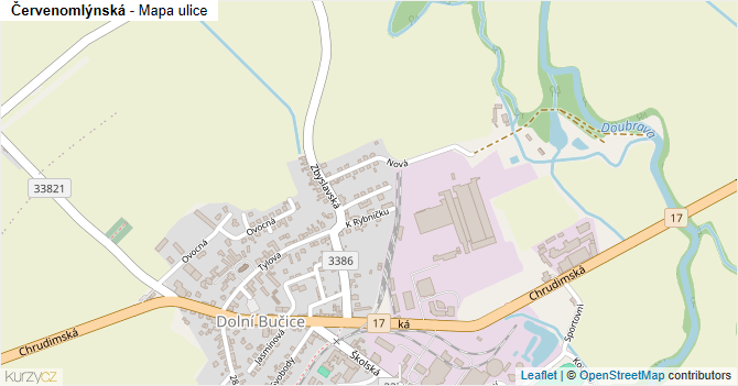 Červenomlýnská - mapa ulice