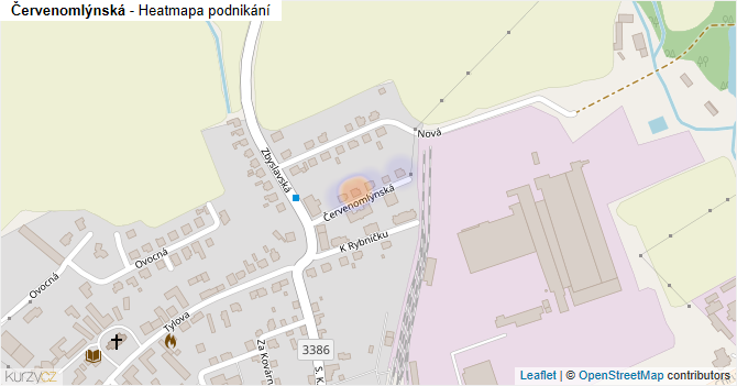 Červenomlýnská - mapa podnikání