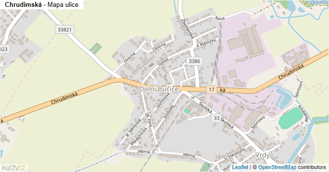 Chrudimská - mapa ulice