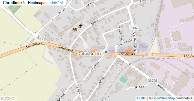 Chrudimská - mapa podnikání
