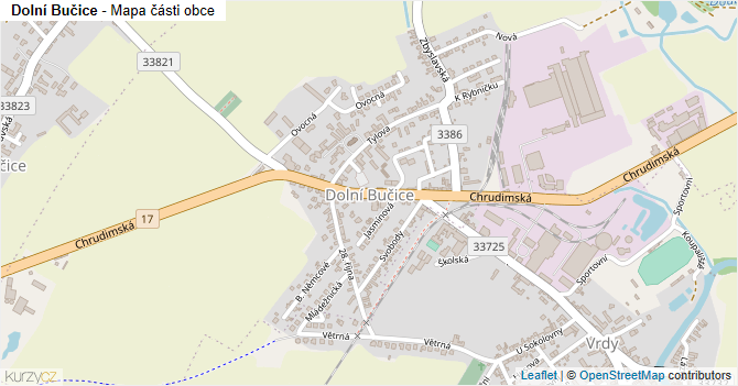 Dolní Bučice - mapa části obce