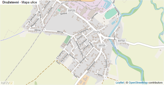 Družstevní - mapa ulice