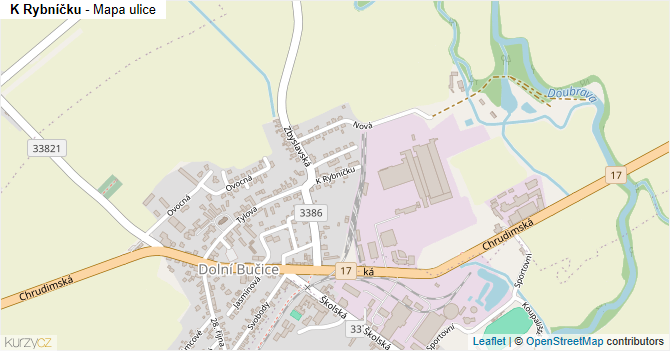 K Rybníčku - mapa ulice