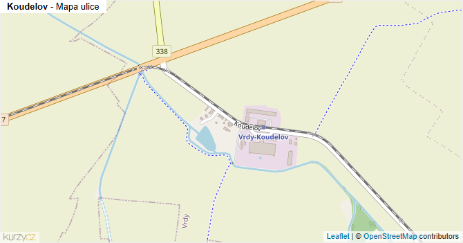 Koudelov - mapa ulice