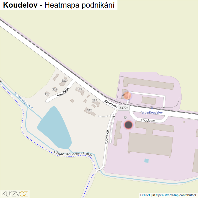 Mapa Koudelov - Firmy v ulici.
