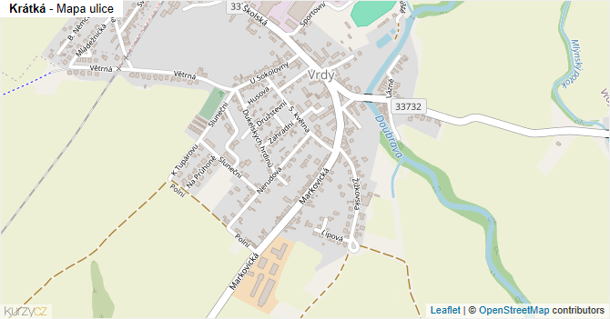 Krátká - mapa ulice