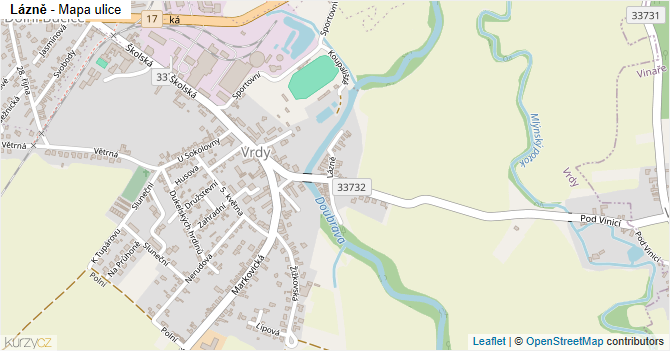 Lázně - mapa ulice