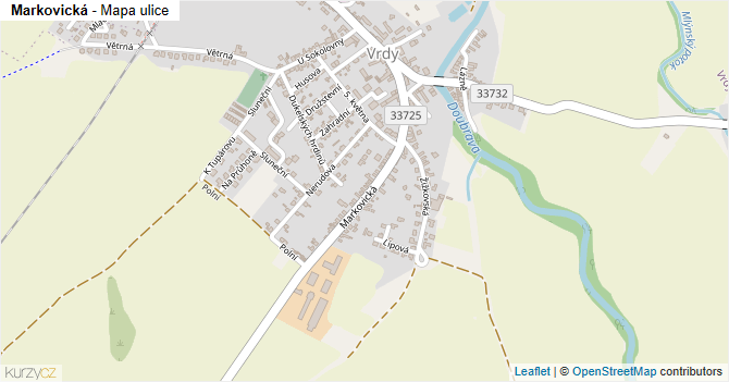 Markovická - mapa ulice
