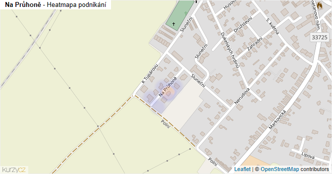 Na Průhoně - mapa podnikání