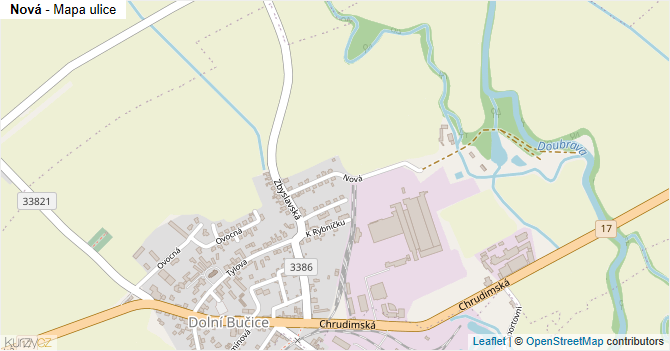 Nová - mapa ulice