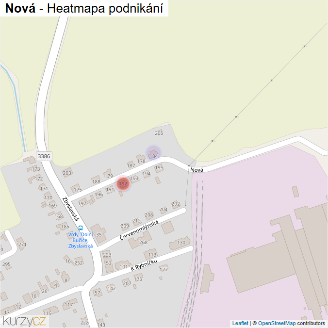 Mapa Nová - Firmy v ulici.