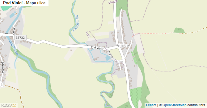Pod Vinicí - mapa ulice
