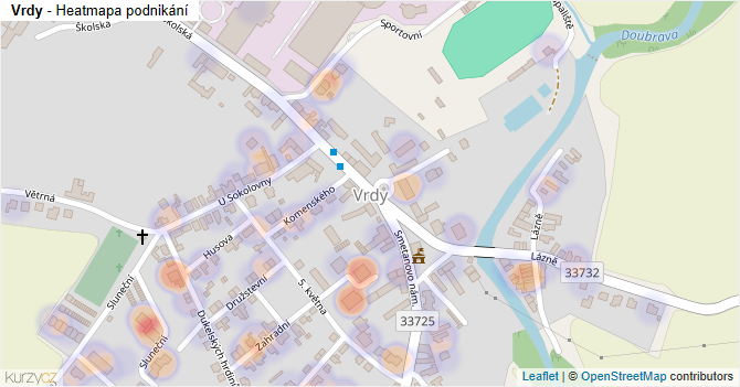 Vrdy - mapa podnikání