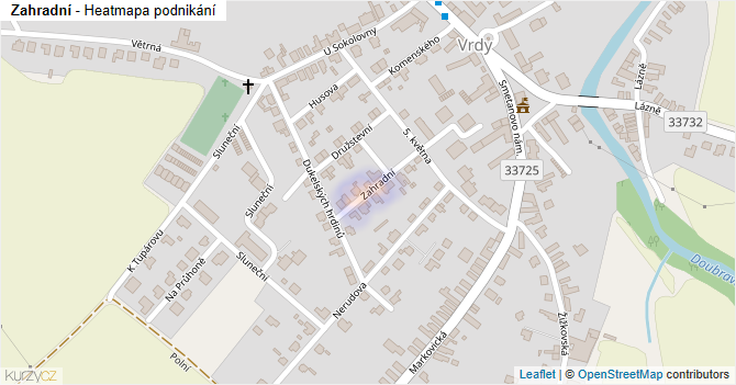 Zahradní - mapa podnikání