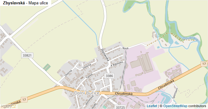 Zbyslavská - mapa ulice