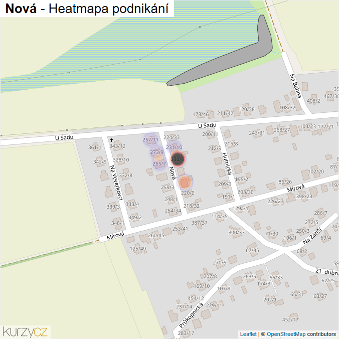 Mapa Nová - Firmy v ulici.