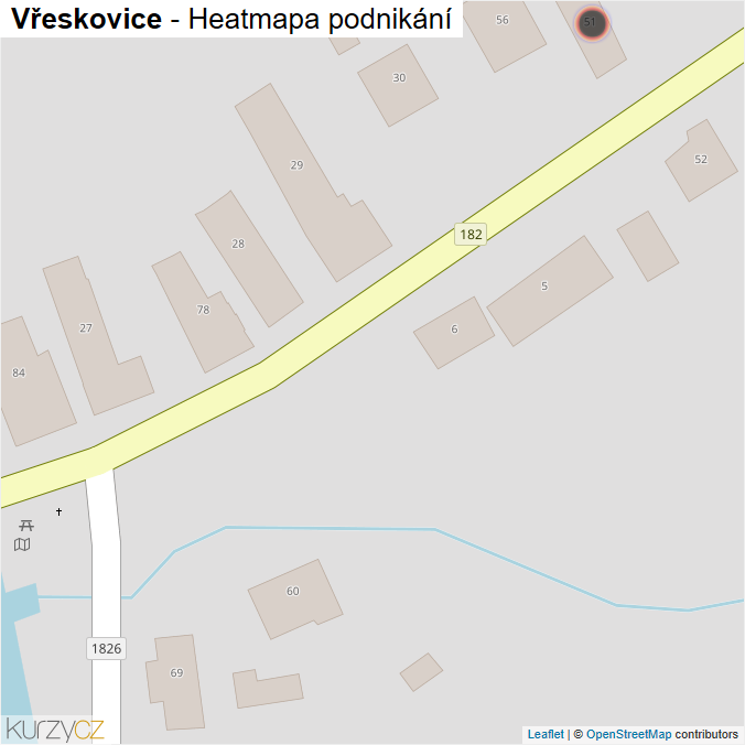 Mapa Vřeskovice - Firmy v obci.