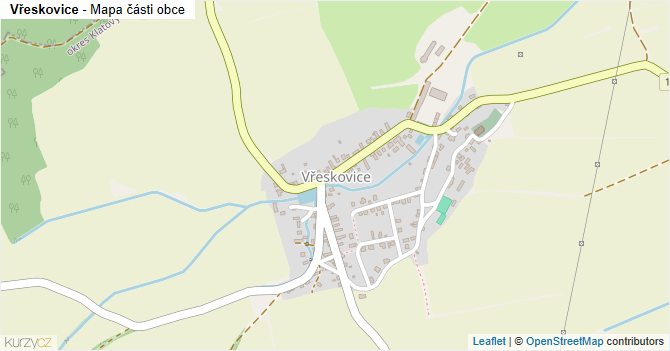 Vřeskovice - mapa části obce