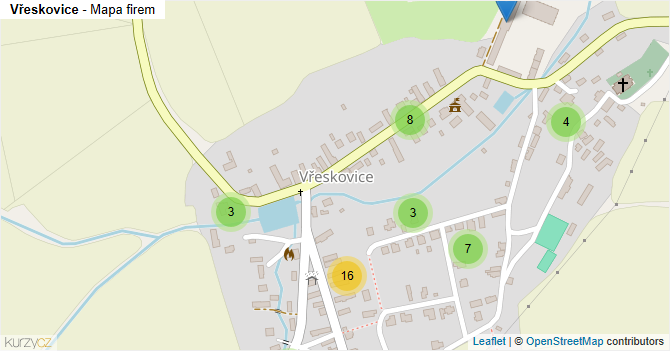 Vřeskovice - mapa firem