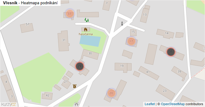 Vřesník - mapa podnikání