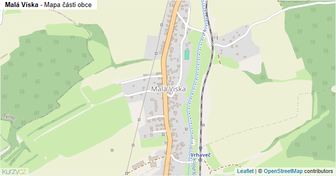 Malá Víska - mapa části obce