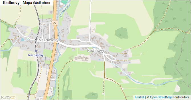 Radinovy - mapa části obce
