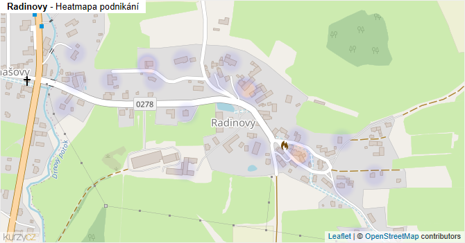 Radinovy - mapa podnikání