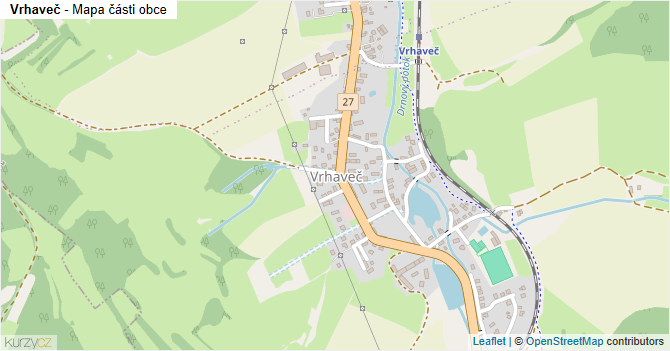 Vrhaveč - mapa části obce