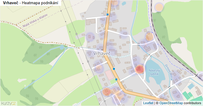 Vrhaveč - mapa podnikání