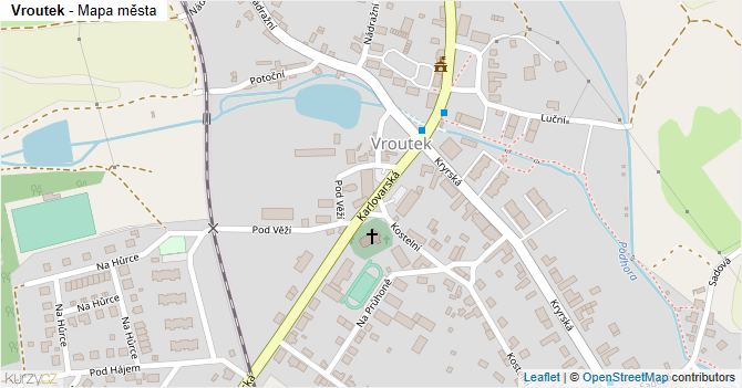 Vroutek - mapa města