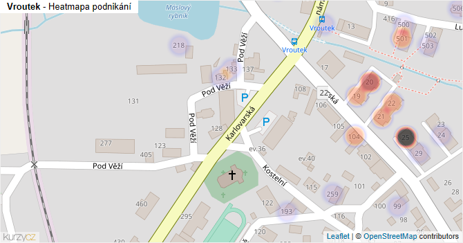 Vroutek - mapa podnikání