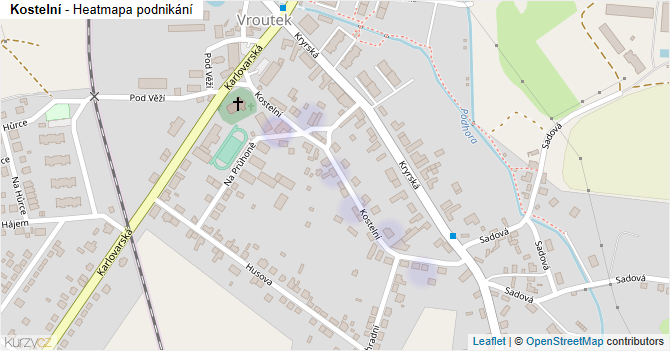 Kostelní - mapa podnikání