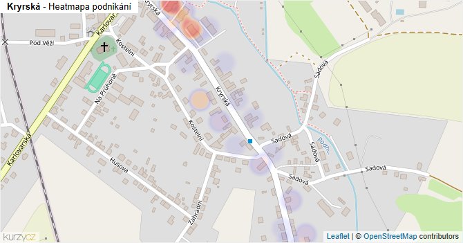 Kryrská - mapa podnikání