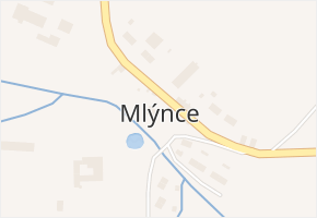 Mlýnce v obci Vroutek - mapa části obce