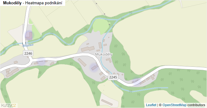 Mukoděly - mapa podnikání