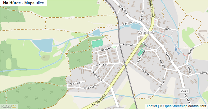 Na Hůrce - mapa ulice