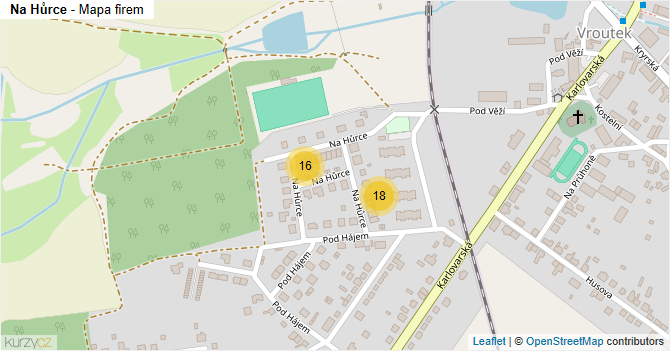 Na Hůrce - mapa firem