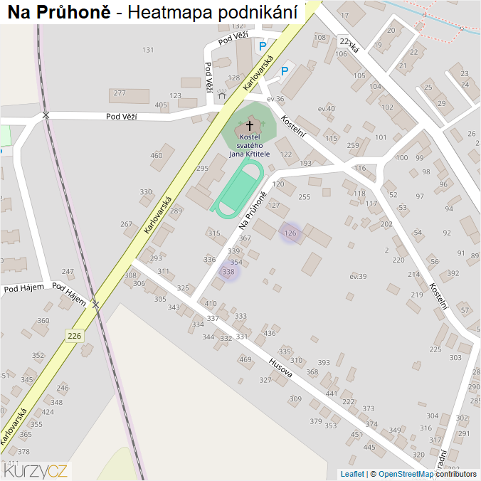 Mapa Na Průhoně - Firmy v ulici.