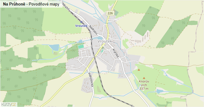Na Průhoně - záplavové mapy stoleté vody
