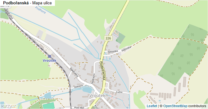 Podbořanská - mapa ulice